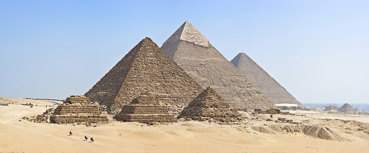 The pyramids of Giza near Cairo