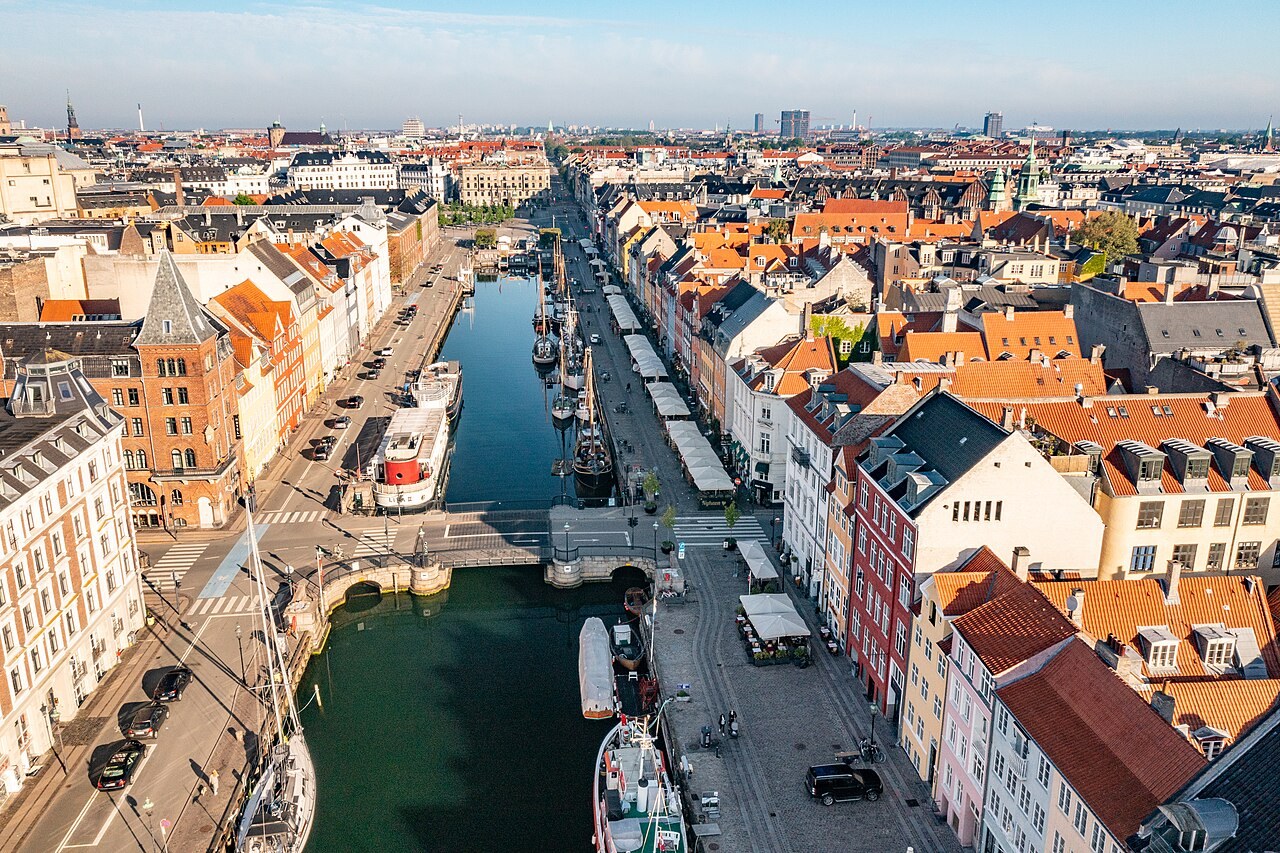 Colourful waterfront houses at Nyhavn in Copenhagen