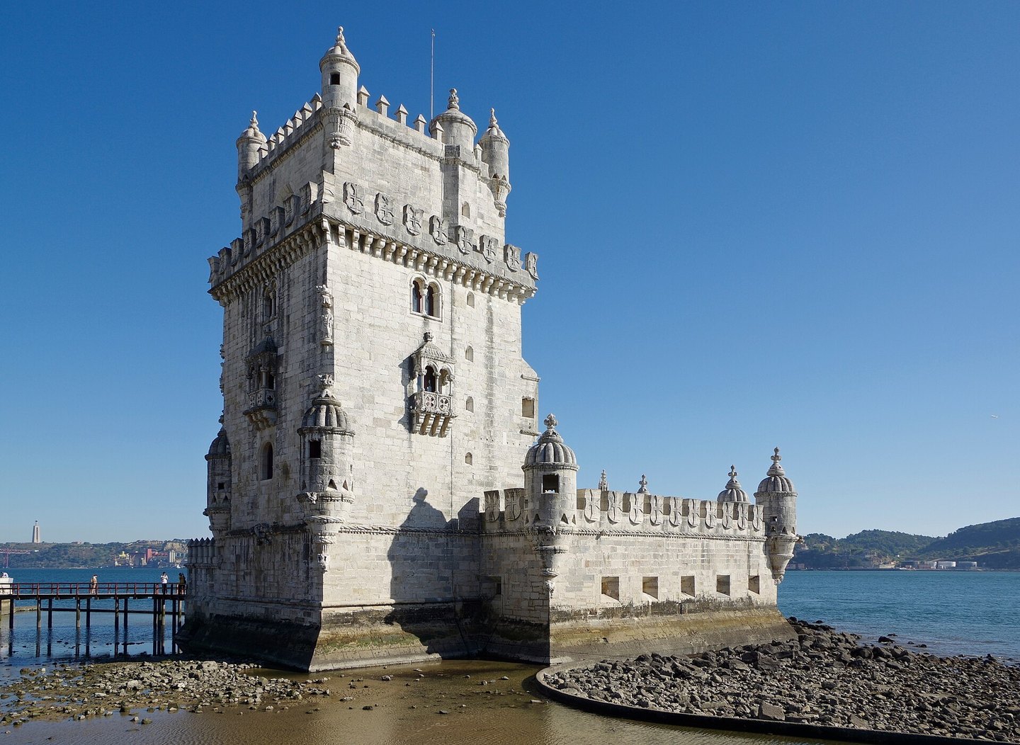 The Belém Tower on the waterfront in Lisbon