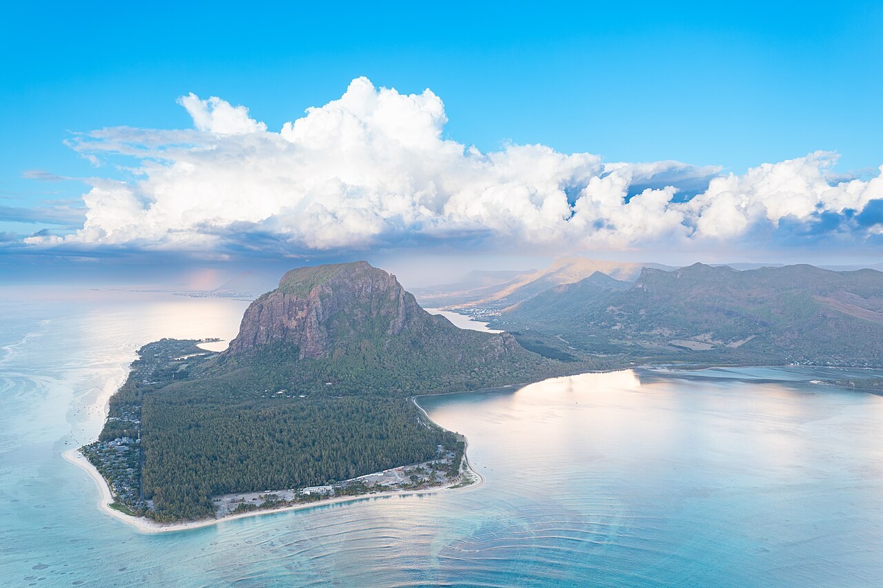 The Le Morne peninsula and lagoon in Mauritius