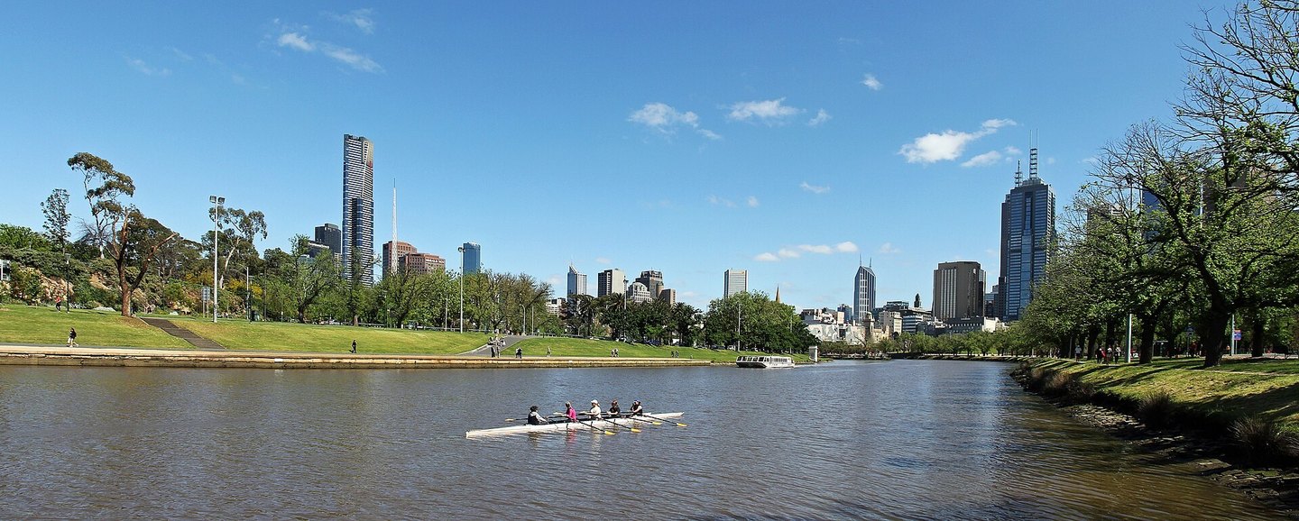 Melbourne skyline beside the Yarra River