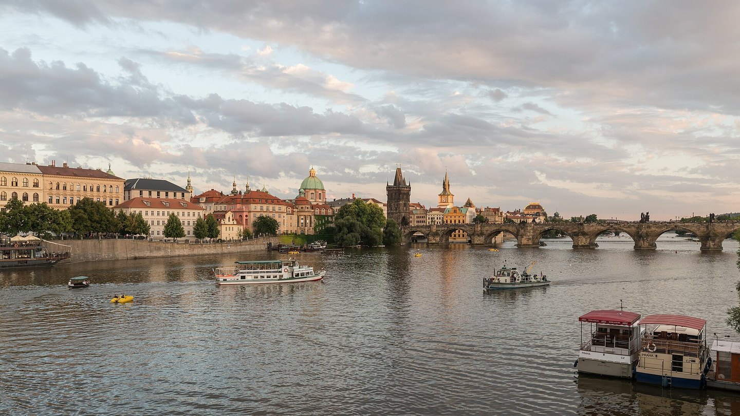 Charles Bridge and the historic centre of Prague