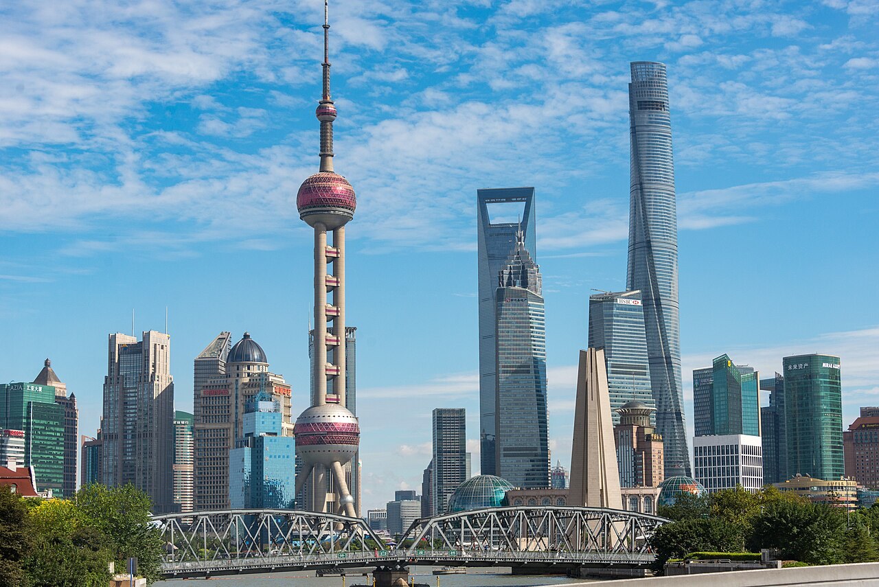 Pudong skyline across the Huangpu River in Shanghai