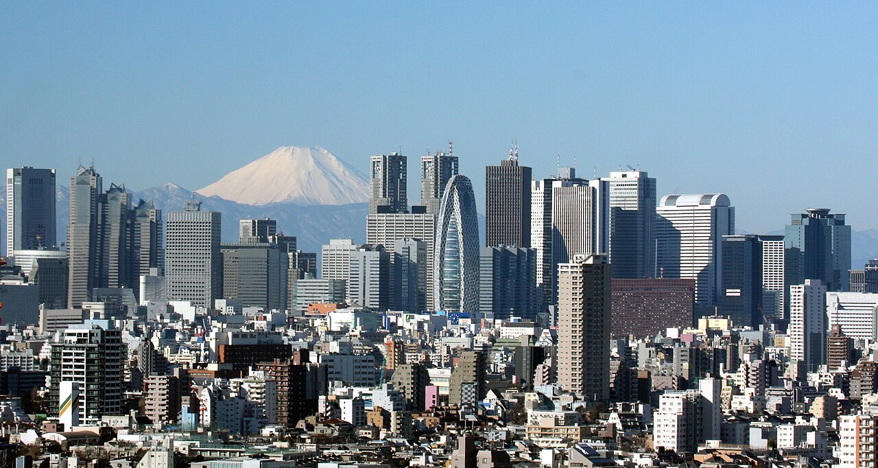 The Shinjuku skyline in Tokyo